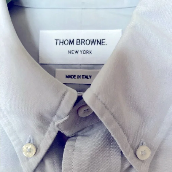 Thom Browne Oxford Classic Fit 4-Bar Stripe Blue Long Sleeve Shirt Size 4 US XL - Picture 3 of 9